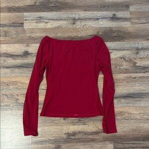Women's Red Long Sleeve Top